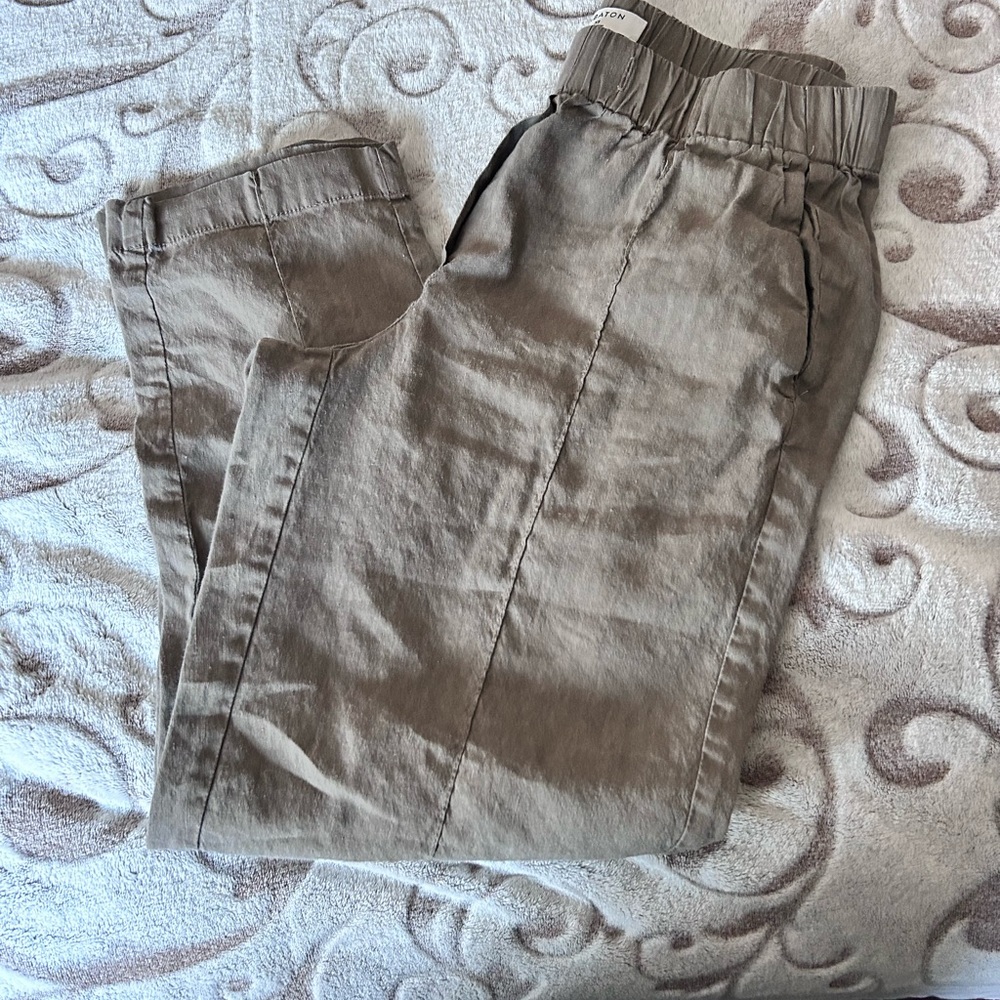 Babaton Tan Ankle Cropped Pants